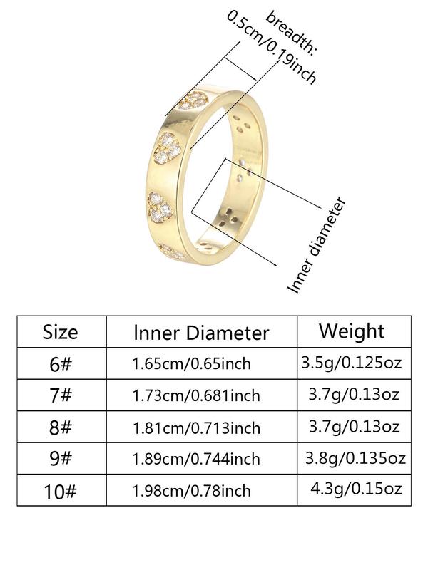 Sweet Love Design Artificial Zircon Inlaid Ring, Fashion Accessories for Women for Party, Daily Clothing Decor, Trendy All-match & Exquisite Jewelry for Birthday Gift 1