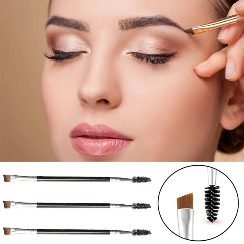 Eyebrow Brush Eyelash Comb Eyeliner Applicator Makeup Tool Double Head Beauty Professional Portable
