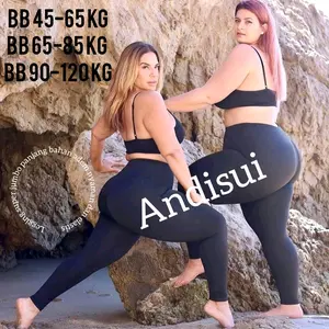 legging super jumbo big size untuk  BB 90 kg- 120 kg Panjang Spandex Celana Wanita