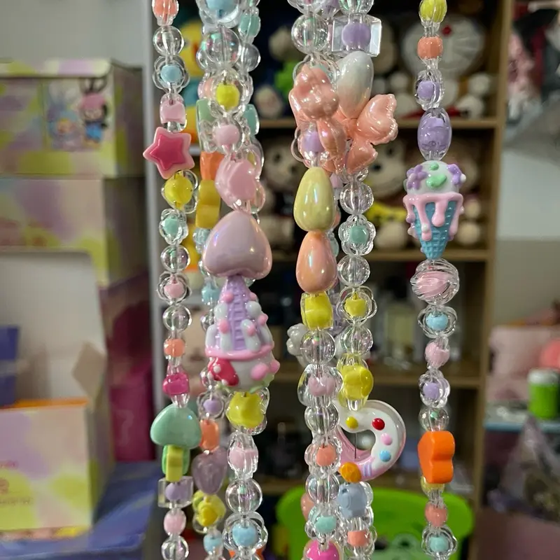 ￼Dây Đeo Chéo Dài Chuỗi Hạt , Charm Màu Sắc Cho Baby Three, Điện Thoại, Túi Xách Phụ Kiện 0