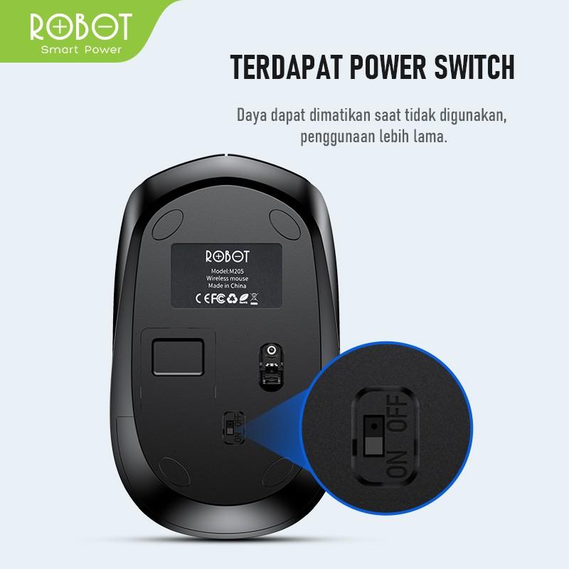 Robot M205 Mouse Wireless Optical 2.4Ghz 16000DPI 3