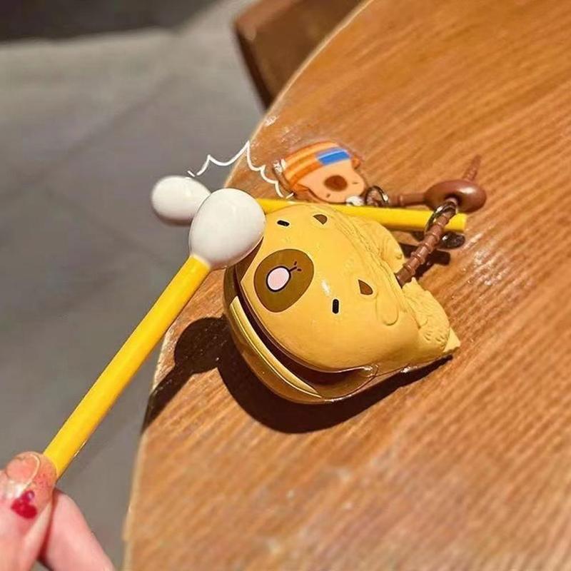 Capybara Wooden Fish Knocking Decompression Artifact Desktop Ornaments Decorative Capybara Toy Pendant Buddhist Doll Stationery 7