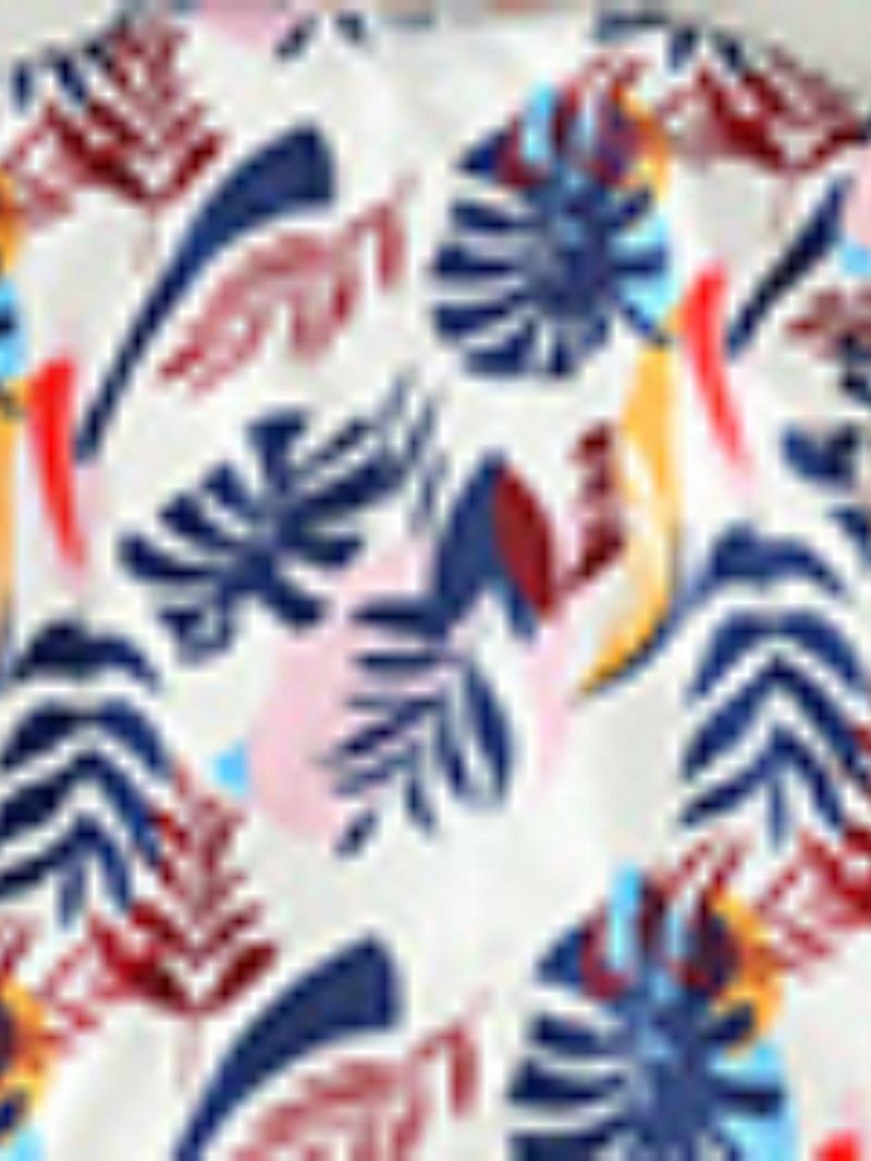 Product Introduction of Two-Piece Set Boy's Leaf Print Short Sleeve Shirt & Shorts, Casual Summer Outfits Clothes for Kids Outdoor Holiday Vacation, Kids Clothing 5