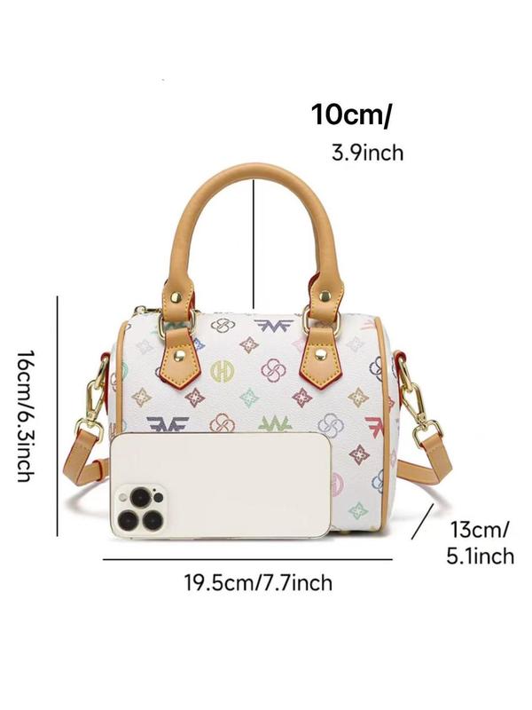 Women's Cute Colorful Handbag, Fashionable PVC Zipper Shoulder Bag for Daily Used, Casual Trendy Versatile High-quality Daily Commuting Bag 1