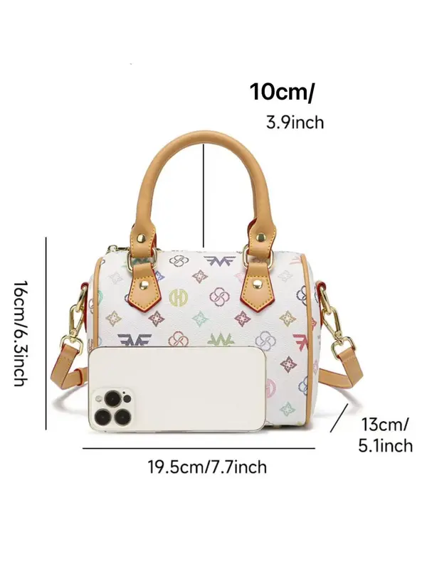 Women's Cute Colorful Handbag, Fashionable PVC Zipper Shoulder Bag for Daily Used, Casual Trendy Versatile High-quality Daily Commuting Bag 1