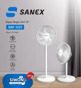 SANEX Stand & Desk Fan Kipas Angin Meja & Berdiri 2 in 1 12 Inch 7 Baling SSF-1221 N / R Design Minimalis