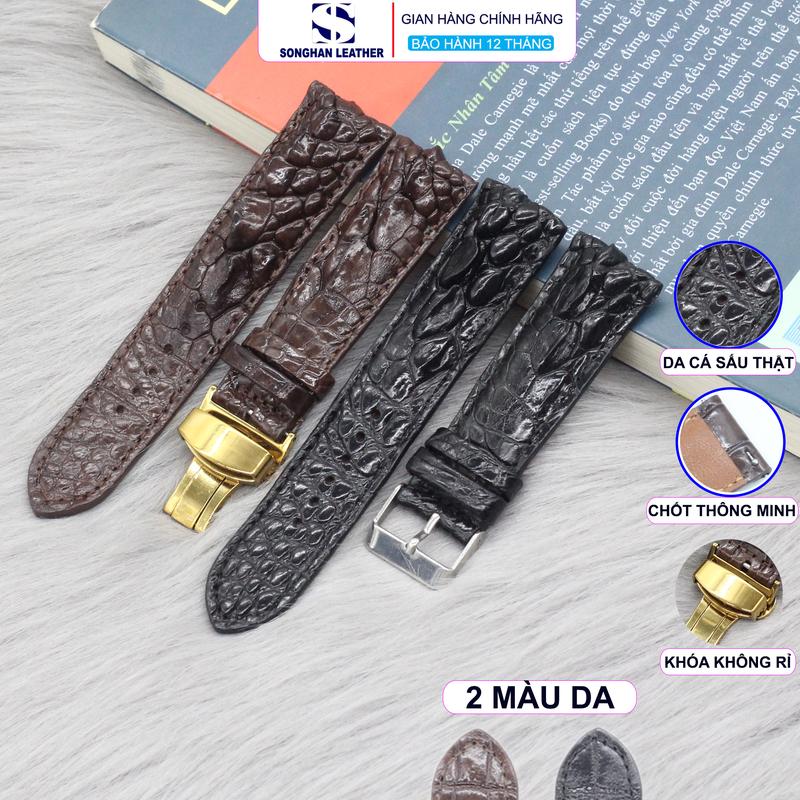 Dây Da Đồng Hồ Gai Cá Sấu Phong Cách Cá Tính Cao Cấp Songhan Leather, Dây Da Thay Thế Tiện Lợi Thời Trang Phụ Kiện dây  đồng hồ