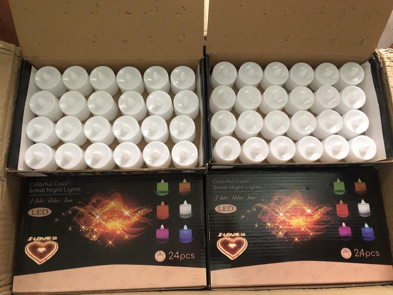 Hộp 24 viên nến điện tử mini trang trí tiệc, sinh nhật, giáng Sinh