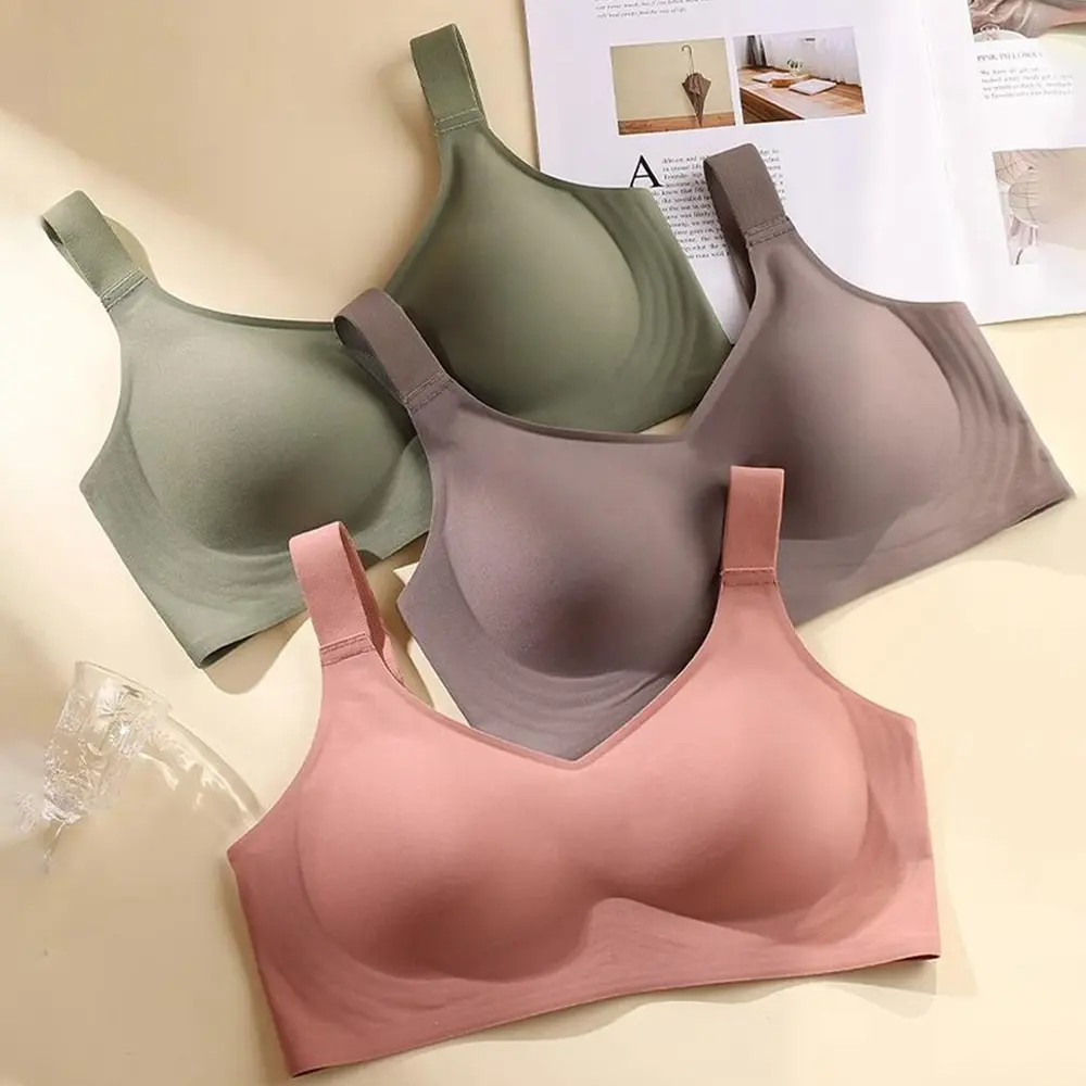 Beautiful Back Large Size Soft Support Push-up Bra For Women, Seamless One-piece, Wire-free, Adjustable Sports Thin Bra