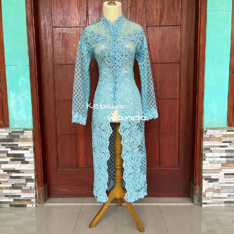 Ready Kebaya Akad Kotak Tanpa Payet / Kebaya Ibu Besan / Gaun Pengantin 8