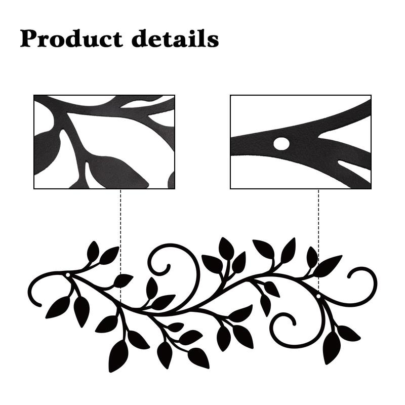 Product Introduction of Metal Wall Hanging Decor, 2 Counts/set Exquisite Elegant Leaf Design Wall Art, Wall Decor for Home Living Room Bedroom Office 1