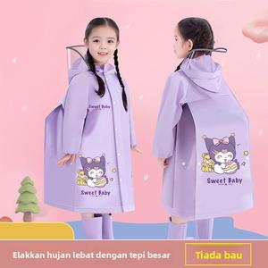 Baju Hujan Kanak-kanak, Universal, Kalis Air Seluruh Badan, Sesuai untuk Lelaki dan Perempuan, Pelajar Tadika dan Sekolah Rendah, Khas dengan Kedudukan Beg Sekolah, Ponco Hujan seluar  hujan  waterproof mini  umbrella