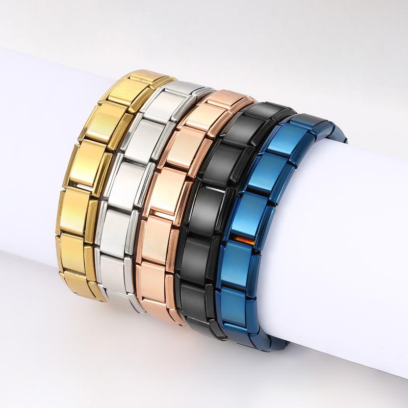 Product Introduction of Shining Stainless Steel Elastic Stretch Chain Link Wristbands Bracelets Fashion Accessories Bracelet for Men Women 30