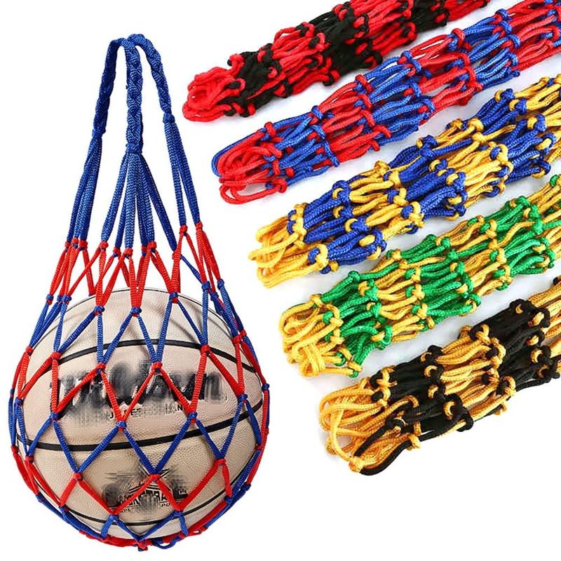 Durable Nylon Nylon Net Bag Weaving Multiple Colors Basketball Carry Bag Ball Pocket Football Balls 1
