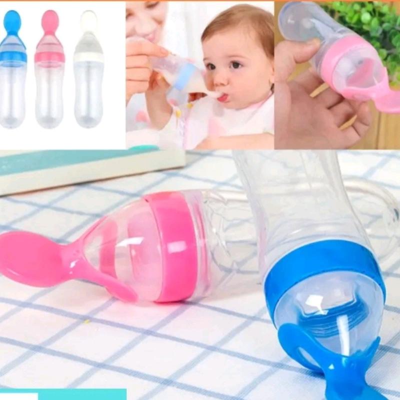 Bình thìa ăn dặm silicon siêu mềm tập ăn dặm cho bé 90ml Voi