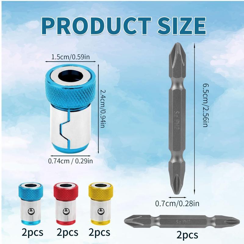 Screwdriver Head Magnetic Ring with Screwdriver Bits, Universal Magnetizer for Drill, Removable Magnetizer Ring, Magnetic Driver Hex Electric Screwdriver Bit 1