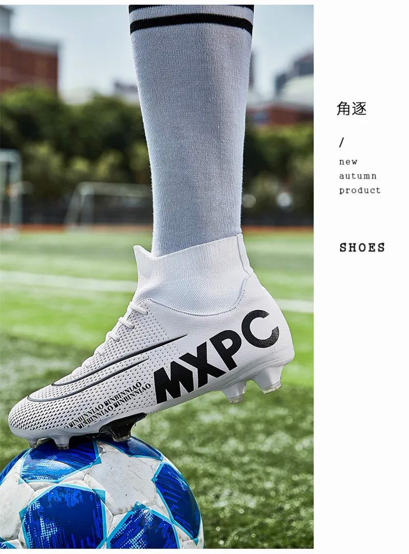 Product Introduction of 35-45 Futsal Shoes for Men Artificial Grass Soccer Shoes High Top Football Boots Kids Football Shoes Korean Style Cleats Shoes Specs Boys Outdoor Sports Shoes Big Size 37
