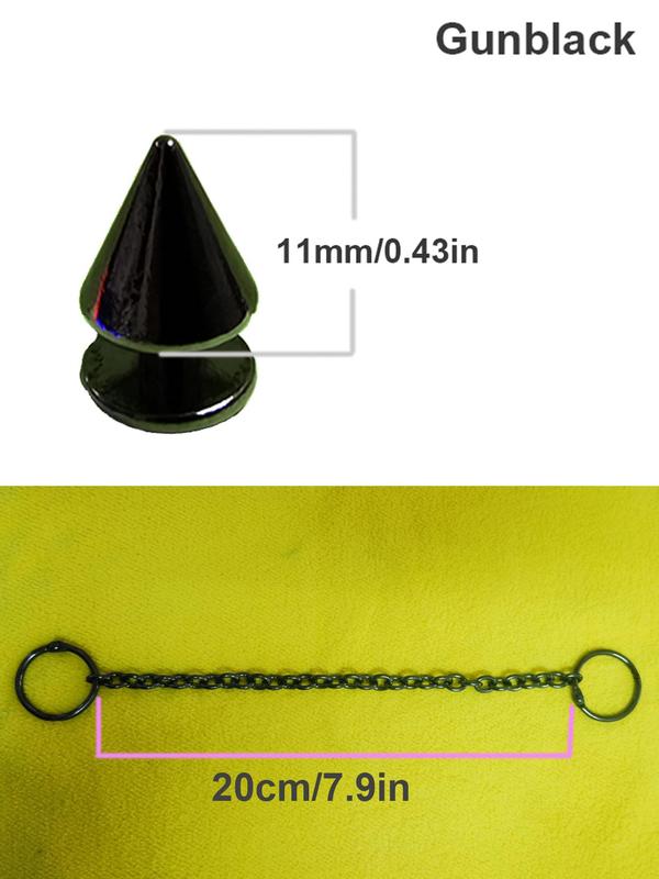 Comfort Fashionable Punk Style Chain & Studded Design Shoes Charm, Punk 2024 Trendy Diy Shoes Decoration for Sandals and Clogs 8