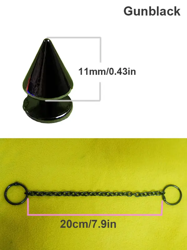 Comfort Fashionable Punk Style Chain & Studded Design Shoes Charm, Punk 2024 Trendy Diy Shoes Decoration for Sandals and Clogs 8