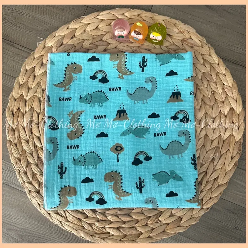 KHĂN TẮM 4 lớp muslin kháng khuẩn, lành tính, mềm mịn, dày dặn Trẻ sơ sinh Em bé, người lớn (2 mặt hoạ tiết) 6