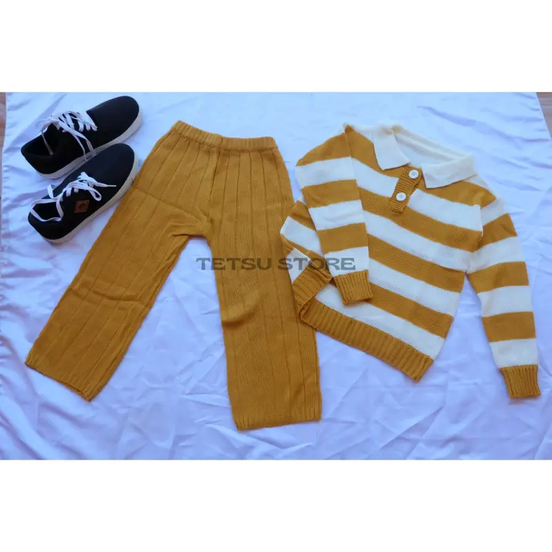 SETELAN SWEATER RAJUT BLASTER DAN CELANA KULOT RAJUT ANAK Lengan panjang / PAKAIAN SETELAN ANAK 3 - 10 TAHUN 8