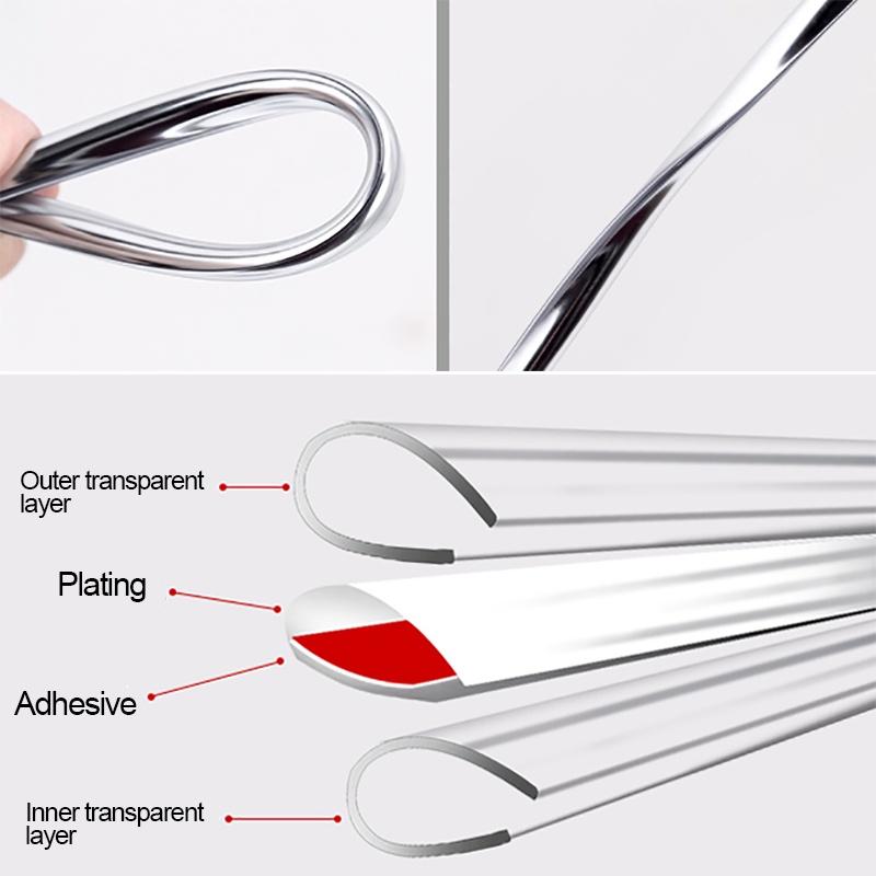 Dải Trang Trí Bảo Vệ Chống Trầy Xước, 5M, Cho Cạnh Cửa Xe Hơi, Đúc Crôm Thông Dụng, Dây Trang Trí, Phụ Tùng Ô Tô 1