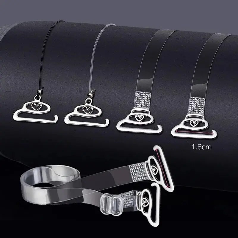 2Pcs Transparent Invisible Adjusted Bra Strap Women Transparent Underwear Strap Seamless Non-slip Tube Top Strap