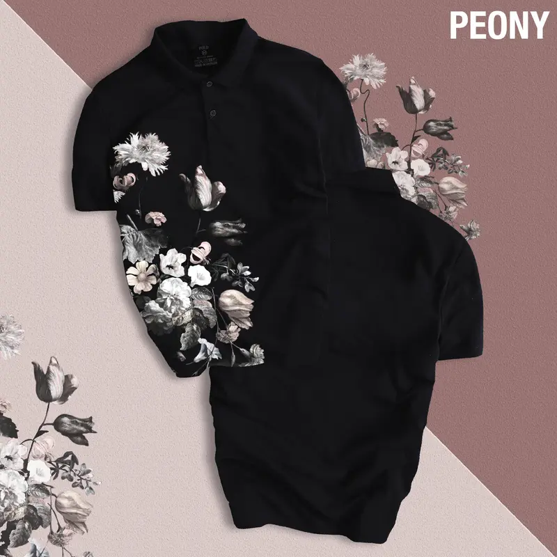 Áo Thun Polo UNISEX Nam Nữ PEONY thiết kế sắc nét, nổi bật, trẻ trung, chuẩn form Menswear Top Tre Shirt 3