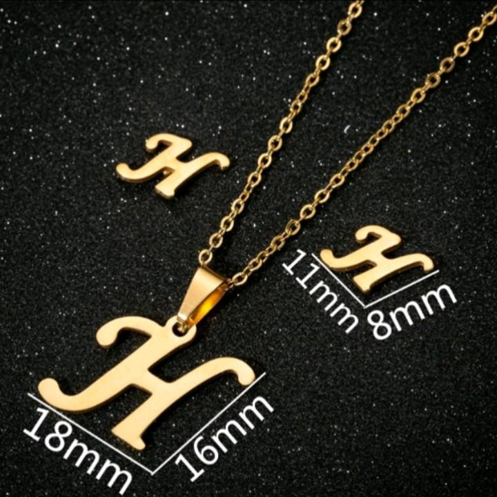 kalung titanium huruf anti luntur Gold 3
