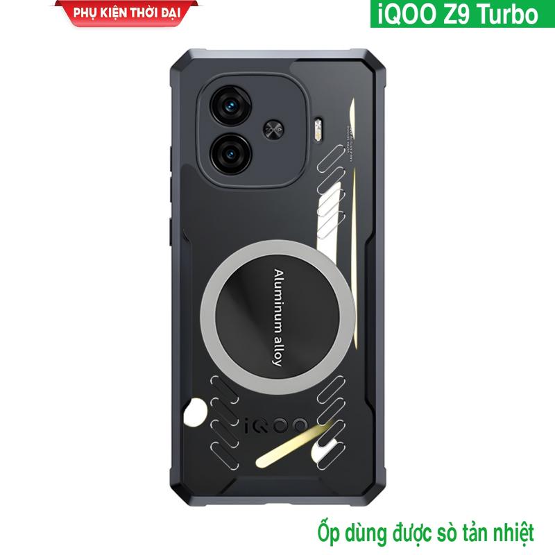 Ốp lưng iQOO Z9 Turbo / Z9 Turbo+ / Neo 9 / Neo 9s Pro+ dùng Được sò tản nhiệt sò lạnh lưng trong viền màu thoát khí
