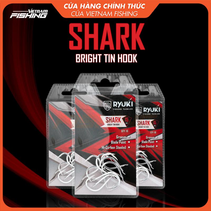 Lưỡi Câu Có Ngạnh Săn Hàng RYUKI Shark - Chuyên dùng câu trắm đên, trắm cỏ, chép lớn