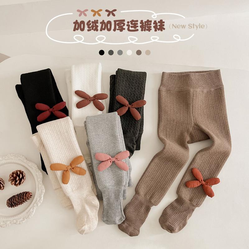 Quần Legging Bé Gái, Lót Lông Cừu, Dày Dặn, Có Thắt Nơ, Thích Hợp Cho Mùa Thu Và Mùa Đông, Quần Tất Trẻ Em, Chống Lạnh, Thích Hợp Cho Em Bé Và Trẻ Sơ Sinh, Tấm Lót Ấm 2