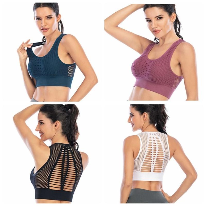 Product Introduction of Female High Shockproof Women Active Bra Quick-drying Breathable Yoga Bra Hollow Out Comfortable Yoga Top Vest Running 10