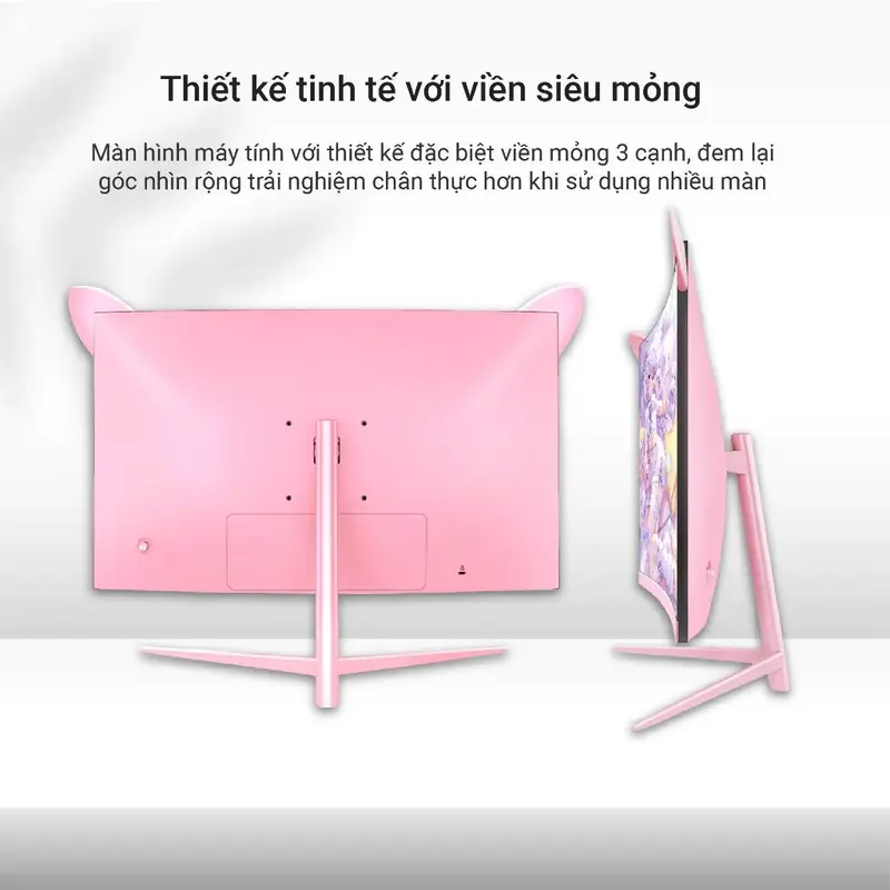 Màn hình máy tính Tomko 27 inch cong Hồng T272FC ROSE FHD 4