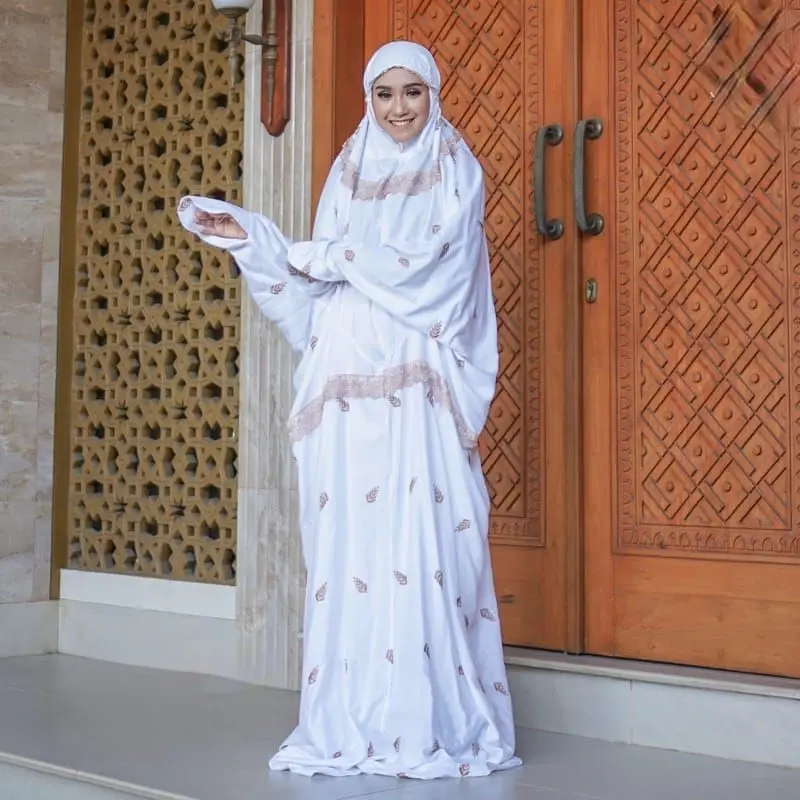 Mukena Lajuran Terusan Langsungan Dewasa Bordir Jumbo Mewah Premium Motif Cemara 0