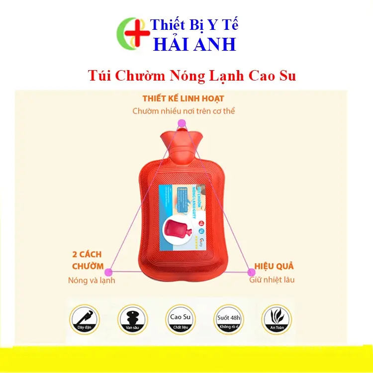 Túi Chườm Nóng Lạnh Cao Su Điều Trị Chấn Thương, Giảm Đau Hiệu Quả (Giao Mẫu Ngẫu Nhiên)