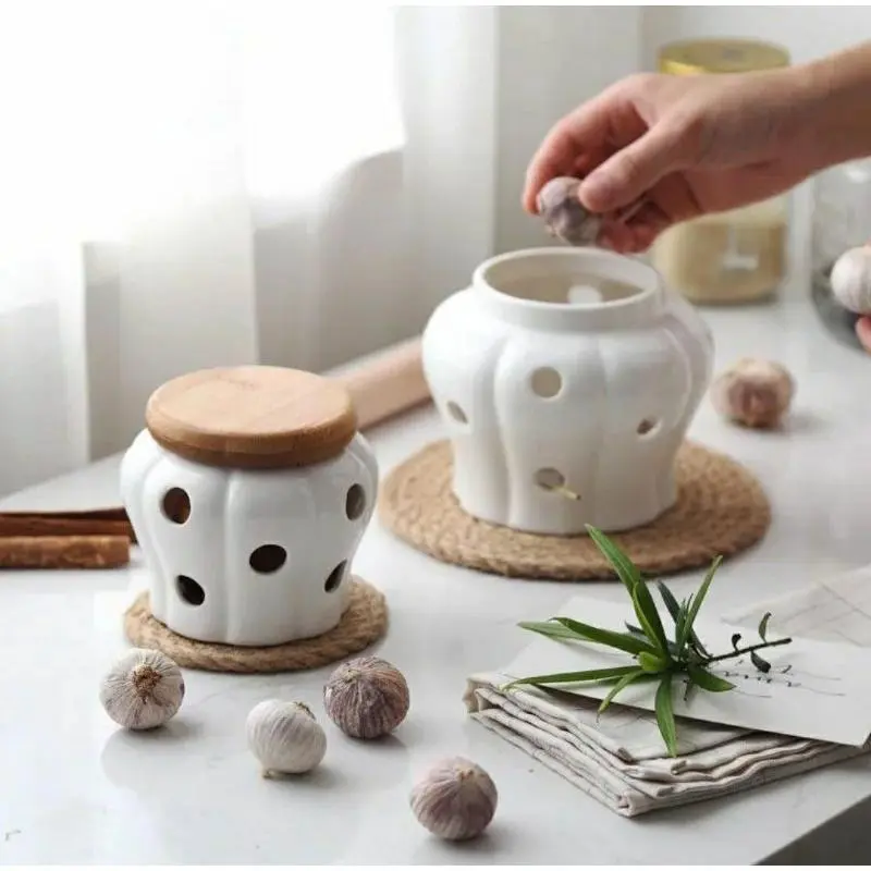 Tempat bawang aesthetic / jar keramik bawang / wadah bawang aesthetic