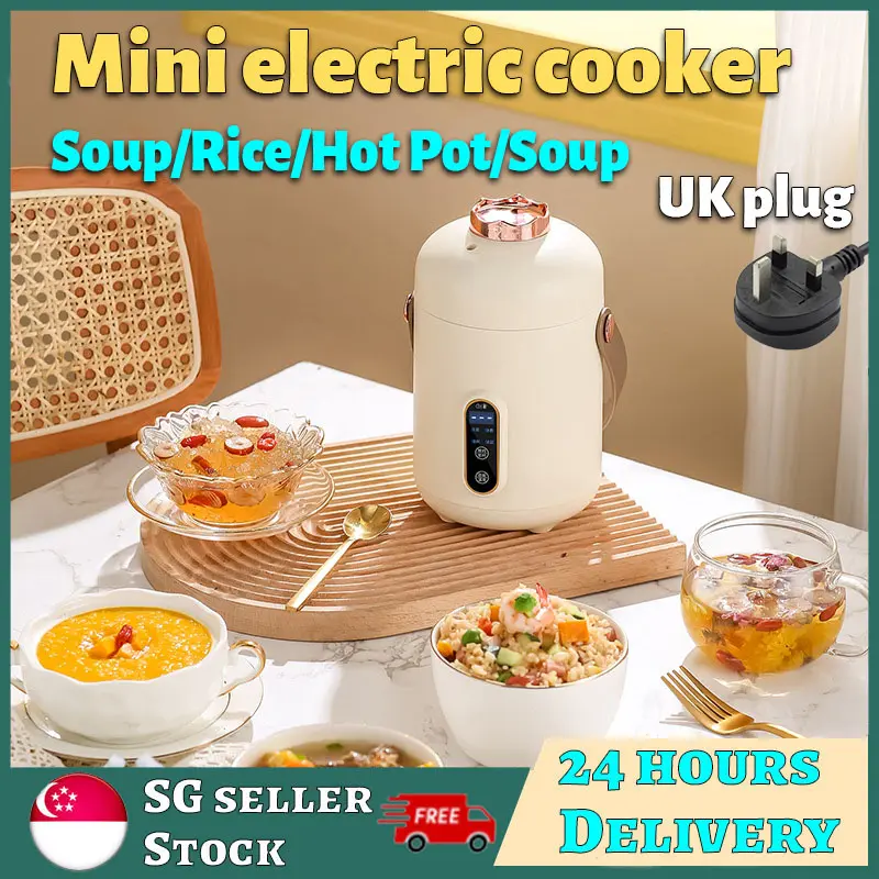 [SG STOCK]Mini Electric Rice cooker 1-2 People Non-Stick Suitable Portable Electric cooker Electric Pot For