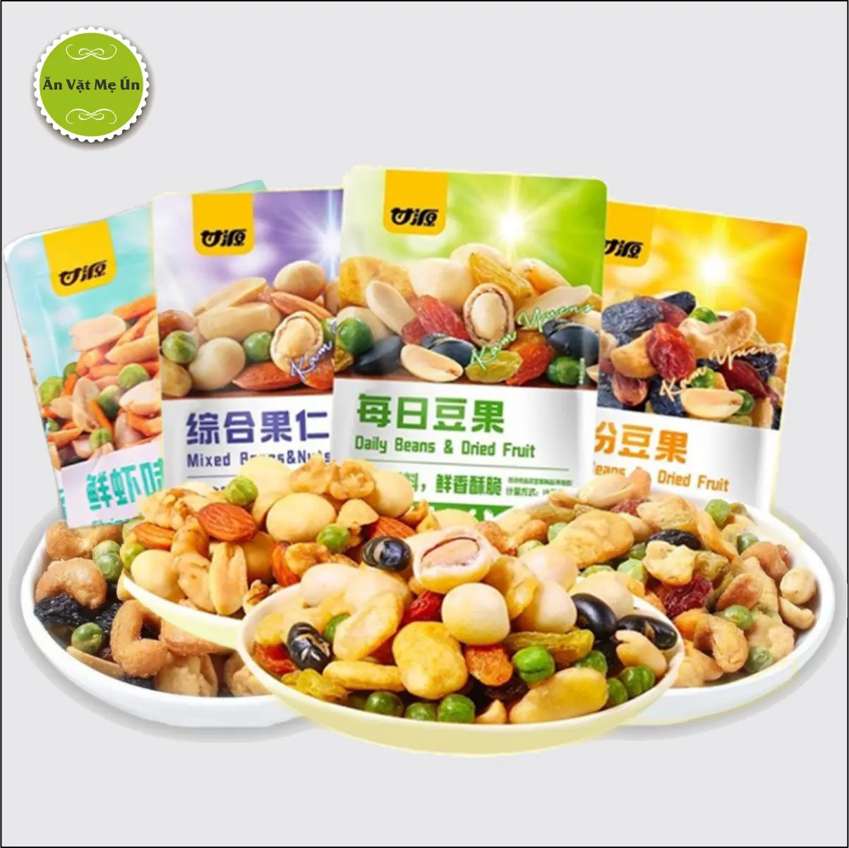 Gói Hạt Mix Dinh Dưỡng 1Kg GANYUAN 30G, Hạt Ngũ Cốc Sấy Khô tẩm Vị, Combo Hạt Mix Nhiều Loại, Hạt Ngũ Cốc Nội Địa Trung Vị trái cây, Thức Ăn Granola Food Nuts Ăn Vặt Snack