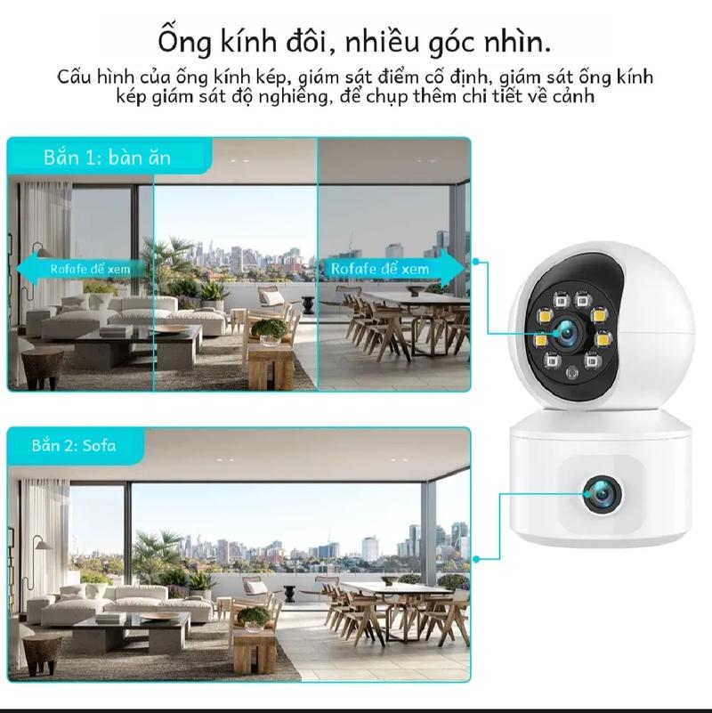 Product Introduction of (tặng chân đế)camera kép wifi 4mp 2k quay 360,đàm thoại 2 chiều, theo dõi chuyển động,nhìn đêm có màu. camera khupho Chụp Ảnh Đèn đếm imou 7