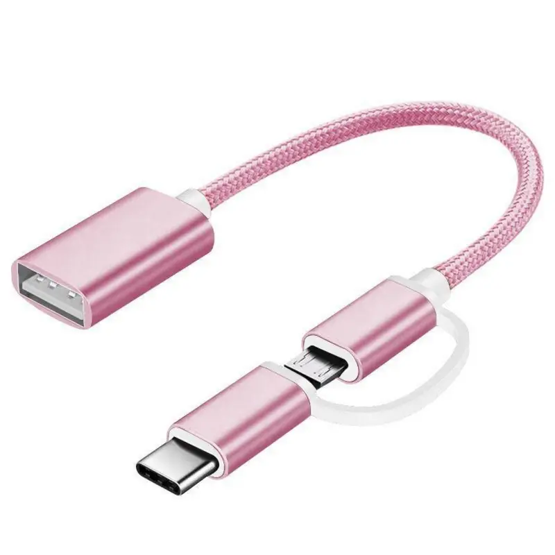 Cáp Bộ Chuyển Đổi USB OTG, Thiết Kế 2 Trong 1, Bộ Chuyển Đổi Dễ Phối Đồ Cho Nhiều Thiết Bị, Bền Và Linh Hoạt, Thích Hợp Đi Du Lịch Và Sử Dụng 7
