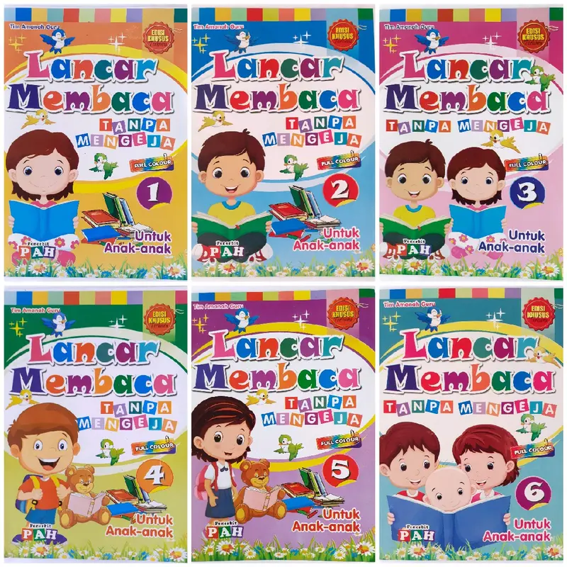 Paket Lancar Membaca Pah Untuk Anak Jilid 1 - 6 Full Collor