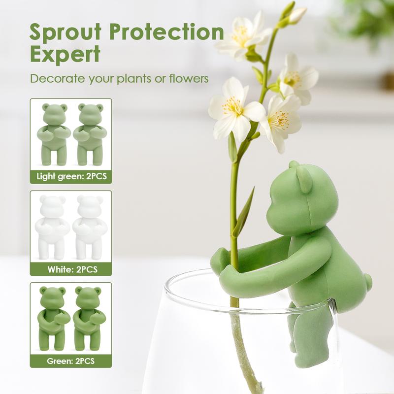 Product Introduction of 2 Pcs Little Bear Shape Flower Propagation Friends Decorative Leaf Buddy Flower Support for Stems Sprouts Shoots and Cuttings rf1P1 22
