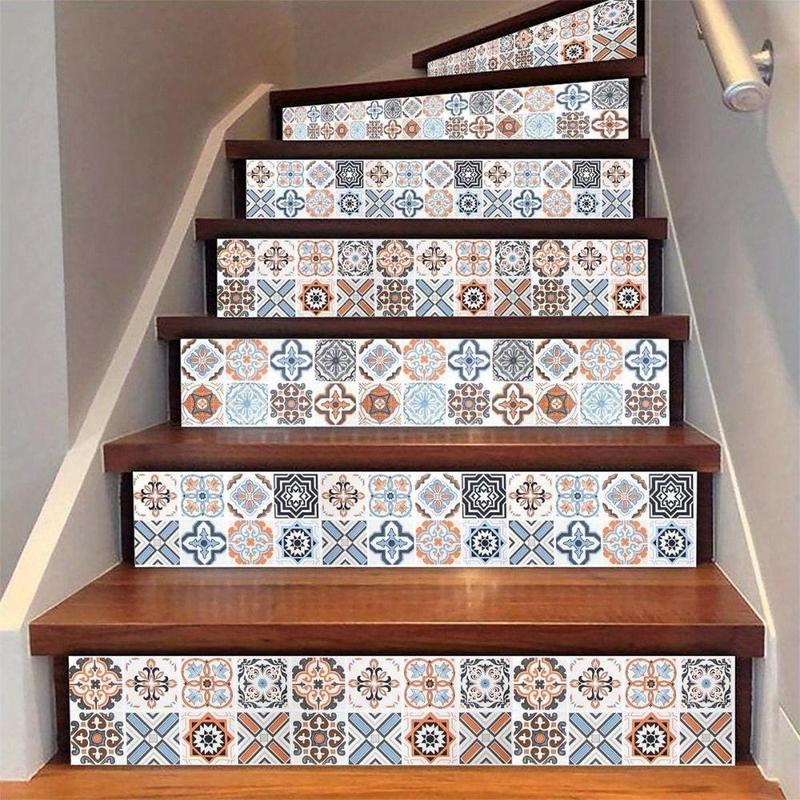 Geometric Pattern Kitchen Tile Sticker, 1 Roll Waterproof Decorative Wall Sticker, Self Adhesive Wallpaper for Home Kitchen Decor 5