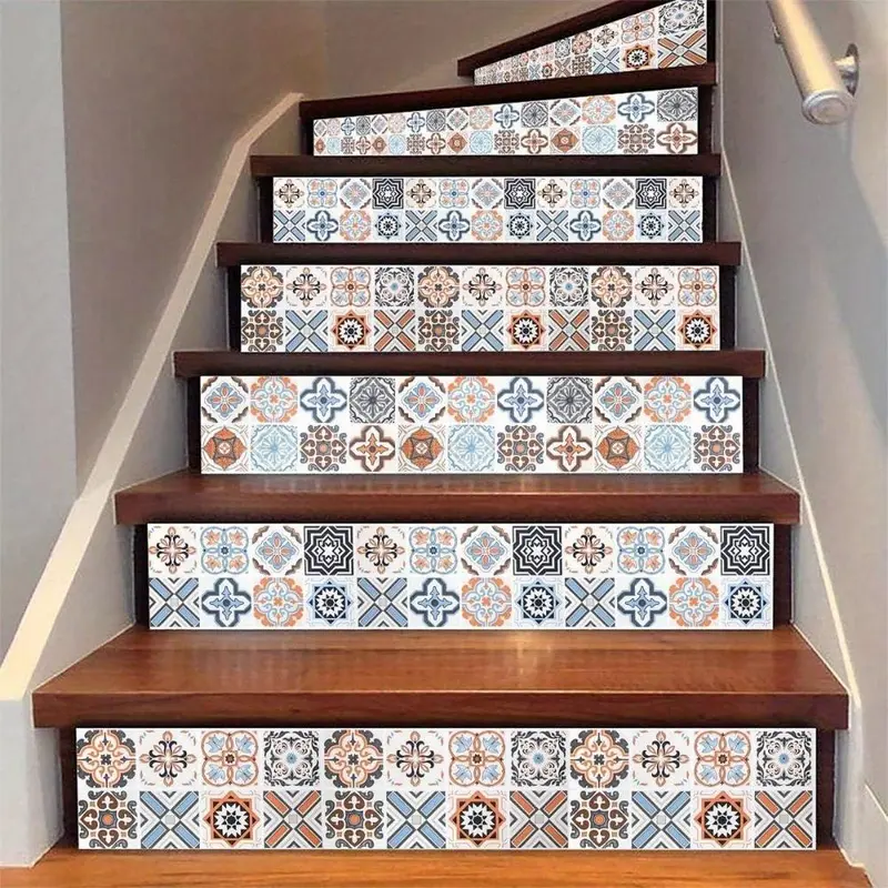 Geometric Pattern Kitchen Tile Sticker, 1 Roll Waterproof Decorative Wall Sticker, Self Adhesive Wallpaper for Home Kitchen Decor 5