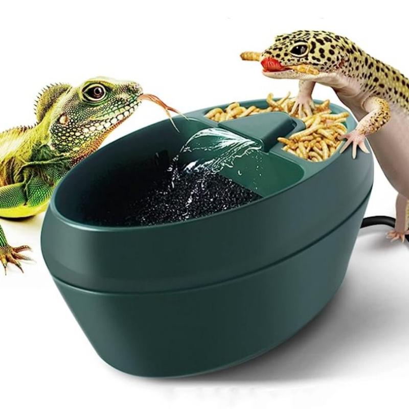 Product Introduction of Turtle Water Feeding Bowl Double Layer Filtration Amphibian Drinking Fountain US Plug Mute Lizard Water Dripper Plastic Automatic Gecko 7