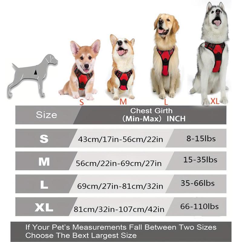 Adjustable Pet Harness, Breathable Comfortable Harness for Small Medium Large Dogs, Comfy & Safe Pet Harness 3