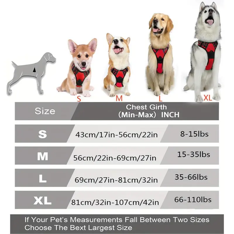 Adjustable Pet Harness, Breathable Comfortable Harness for Small Medium Large Dogs, Comfy & Safe Pet Harness 2