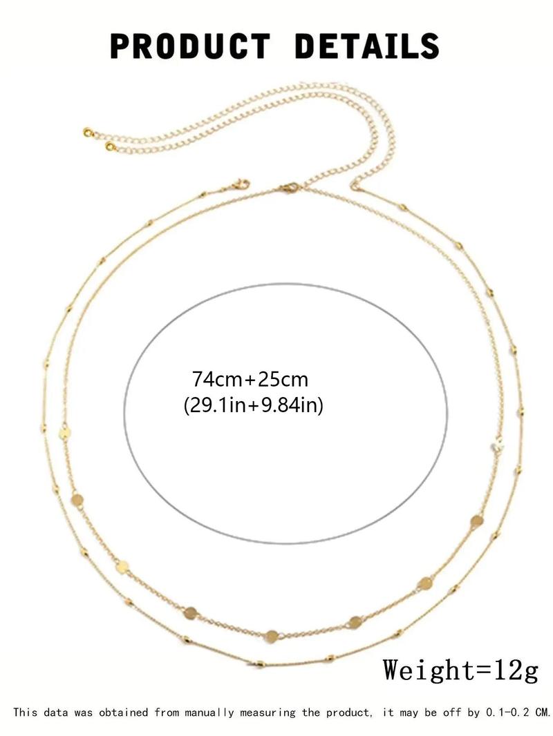 Product Introduction of Women's Simple Style Plain Color Beaded & Round Charm Waist Chains, Casual Trendy Waist Chain for Party & Daily Clothing Decor, Trendy All-match & Exquisite Jewelry for Birthday Gift 5