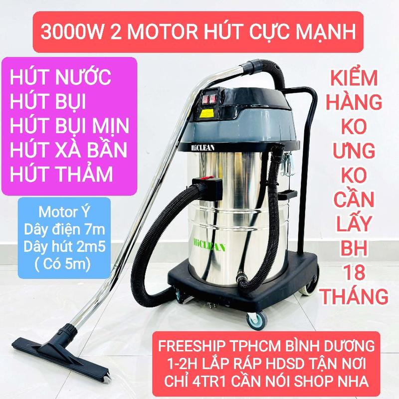 Product Introduction of Máy hút bụi nước công nghiệp 2 motor 3000W cực mạnh Hiclean cao cấp ( HT70new) 23